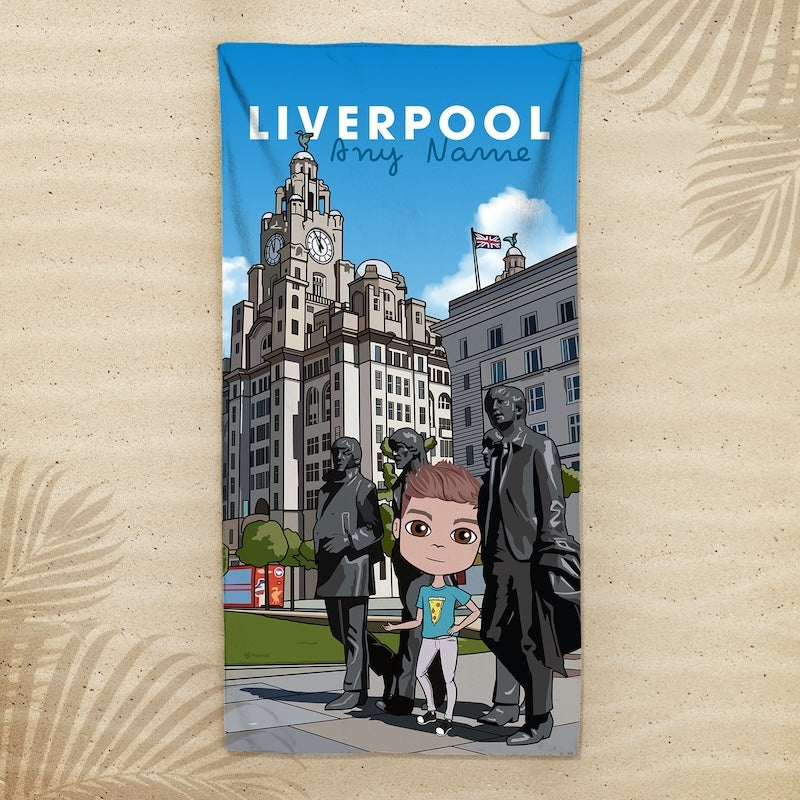 Boys Personalized Liverpool Beach Towel - Image 1