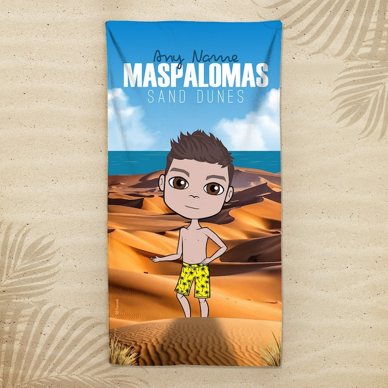 Boys Personalized Maspalomas Sand Dunes Beach Towel - Image 1