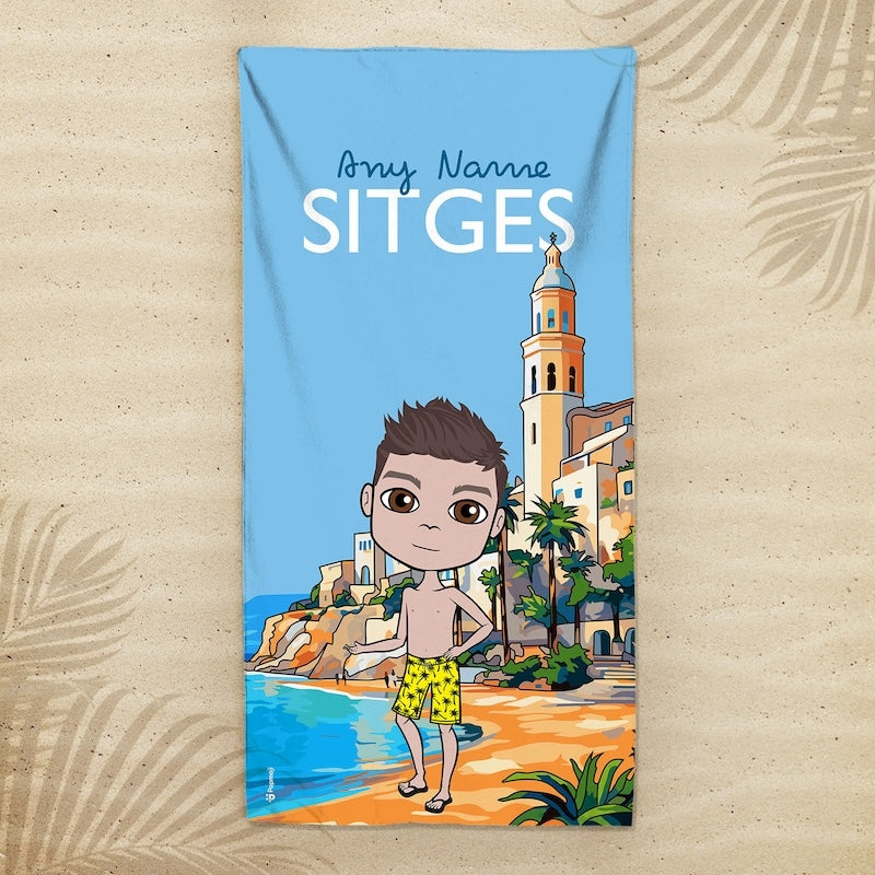 Boys Personalized Sitges Beach Towel - Image 1