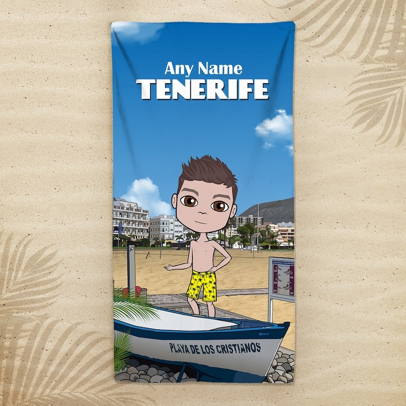 Boys Personalized Tenerife Beach Towel - Image 1