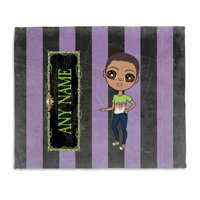 Boys Creepy Purple Stripes Fleece Blanket - Image 2
