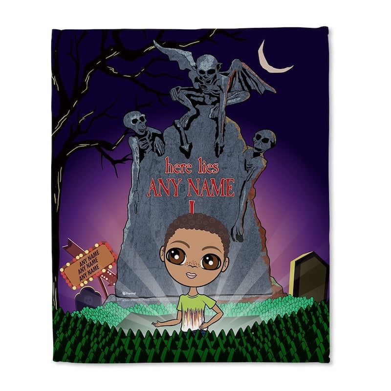 Boys Ghostly Grave Fleece Blanket - Image 1