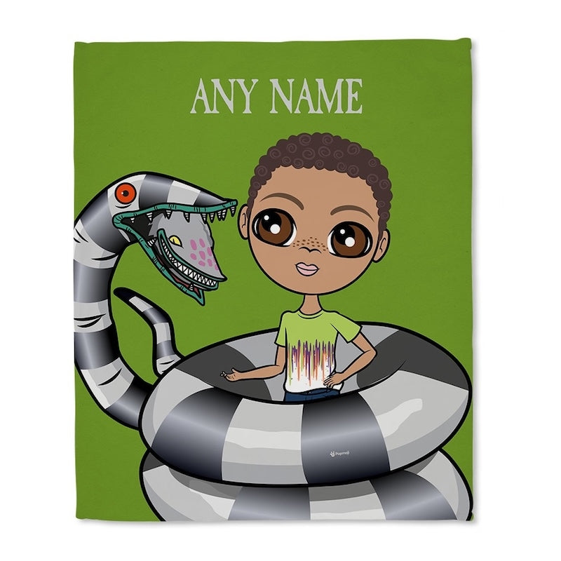 Boys Sinister Striped Snake Fleece Blanket - Image 1