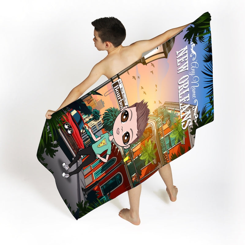 Jnr Boys Personalized New Orleans Beach Towel - Image 3