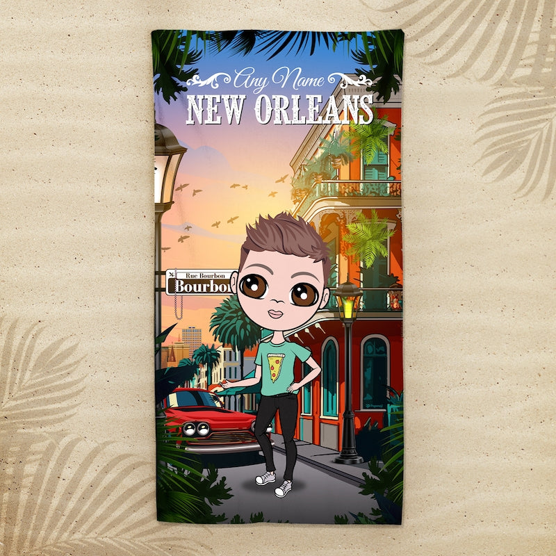 Jnr Boys Personalized New Orleans Beach Towel - Image 1