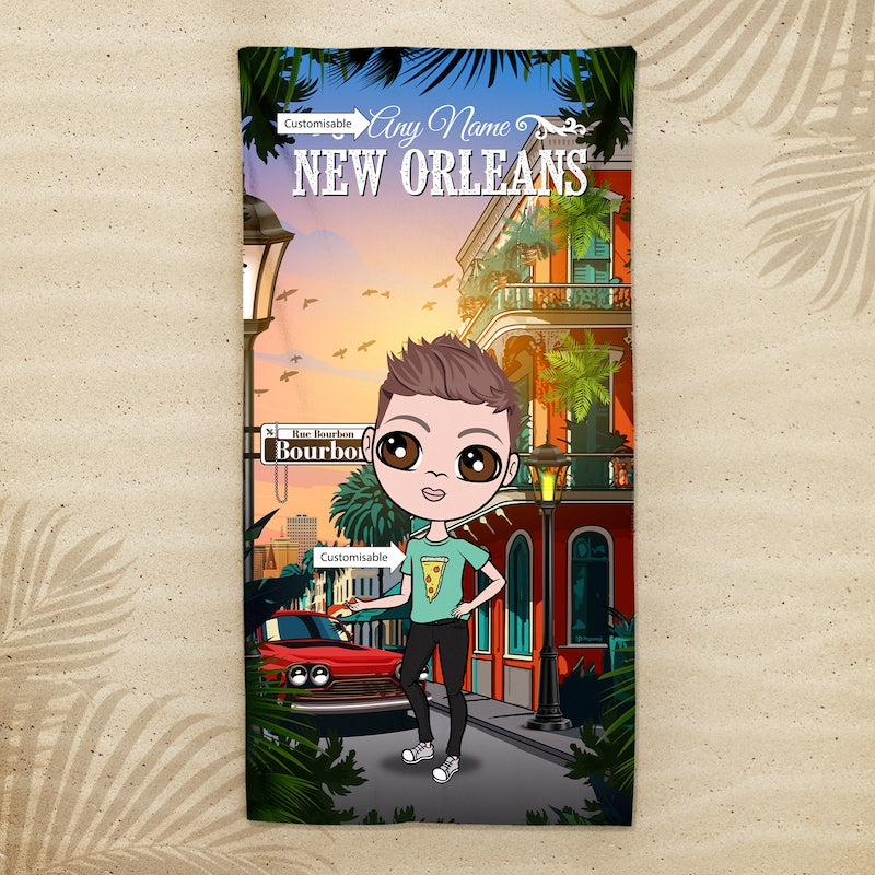 Jnr Boys Personalized New Orleans Beach Towel - Image 4