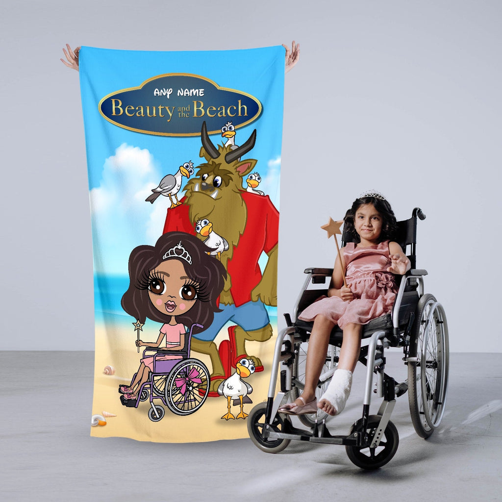 Girls Personalized Beauty & The Beach Wheelchair Beach Towel