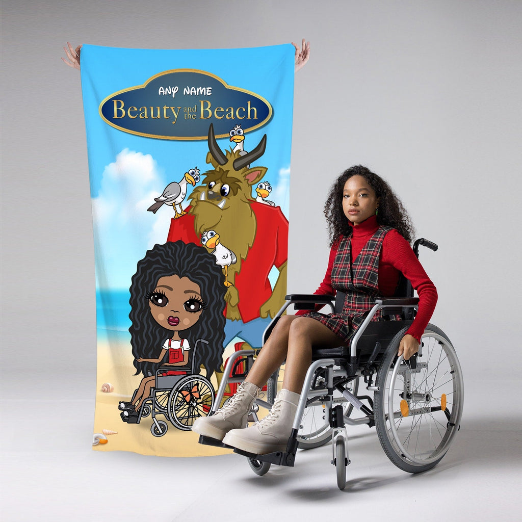 Girls Personalized Beauty & The Beach Wheelchair Beach Towel