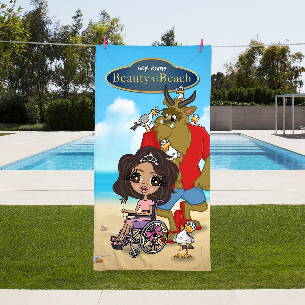 Girls Personalized Beauty & The Beach Wheelchair Beach Towel