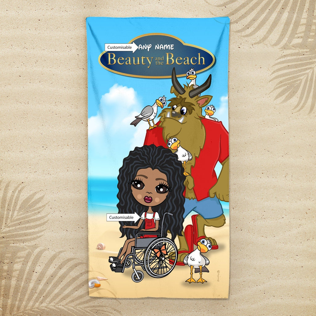 Girls Personalized Beauty & The Beach Wheelchair Beach Towel