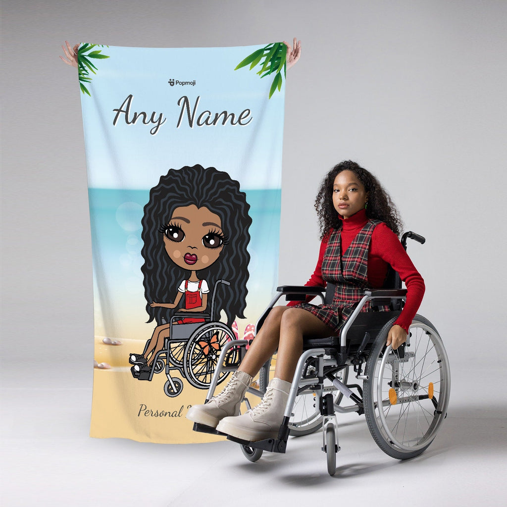 Girls Personalized Beach Print Wheelchair Beach Towel