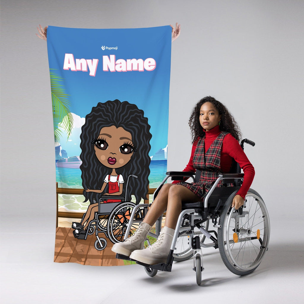 Girls Personalized Boardwalk Wheelchair Beach Towel