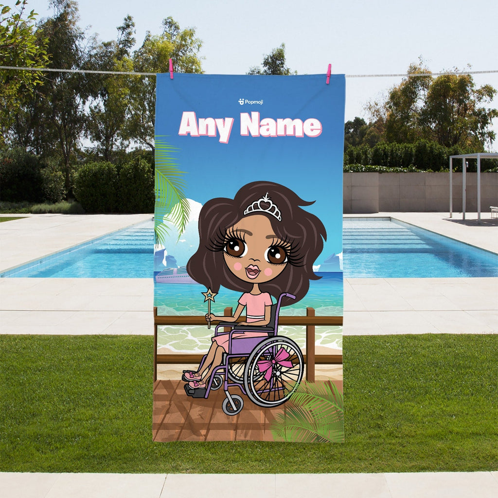 Girls Personalized Boardwalk Wheelchair Beach Towel