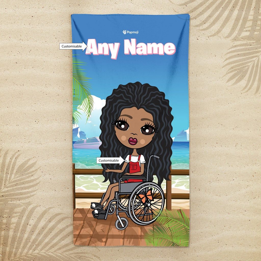 Girls Personalized Boardwalk Wheelchair Beach Towel