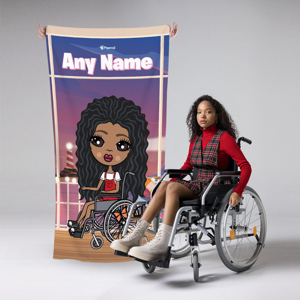 Girls Personalized Cruise Wheelchair Beach Towel
