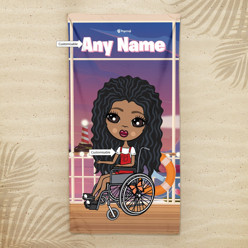 Girls Personalized Cruise Wheelchair Beach Towel