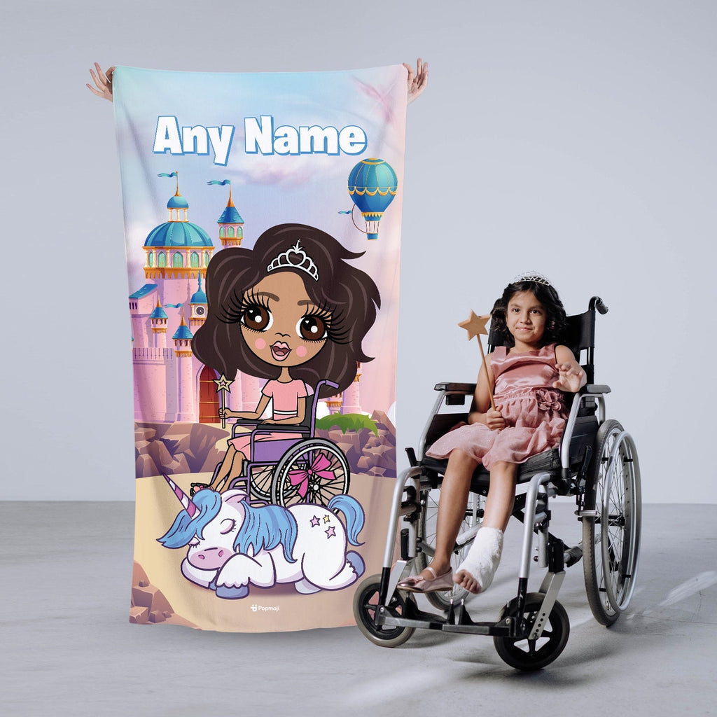 Girls Personalized Dreamland Wheelchair Beach Towel