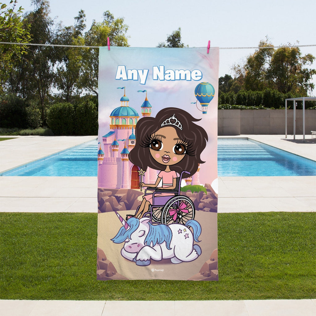 Girls Personalized Dreamland Wheelchair Beach Towel