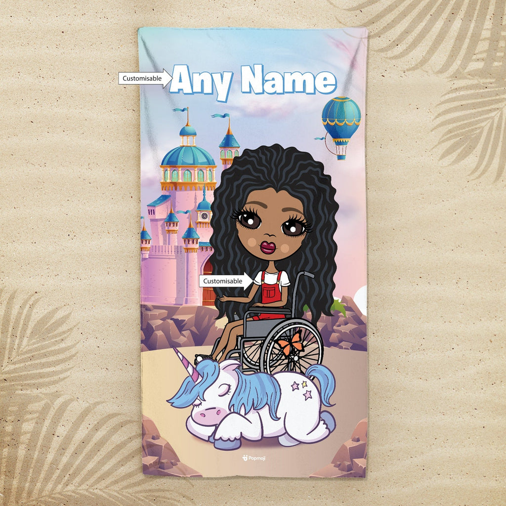 Girls Personalized Dreamland Wheelchair Beach Towel