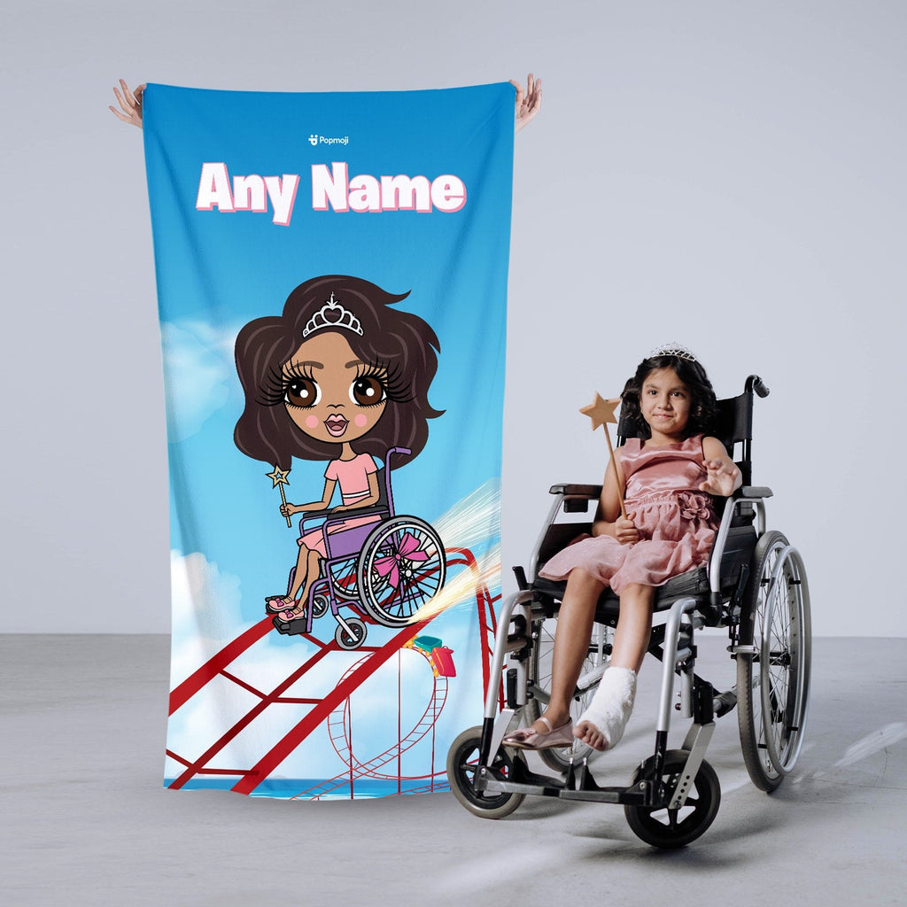 Girls Personalized Thrill Seeker Wheelchair Beach Towel