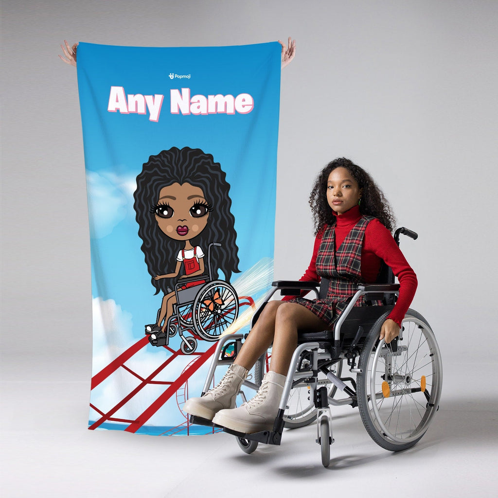 Girls Personalized Thrill Seeker Wheelchair Beach Towel