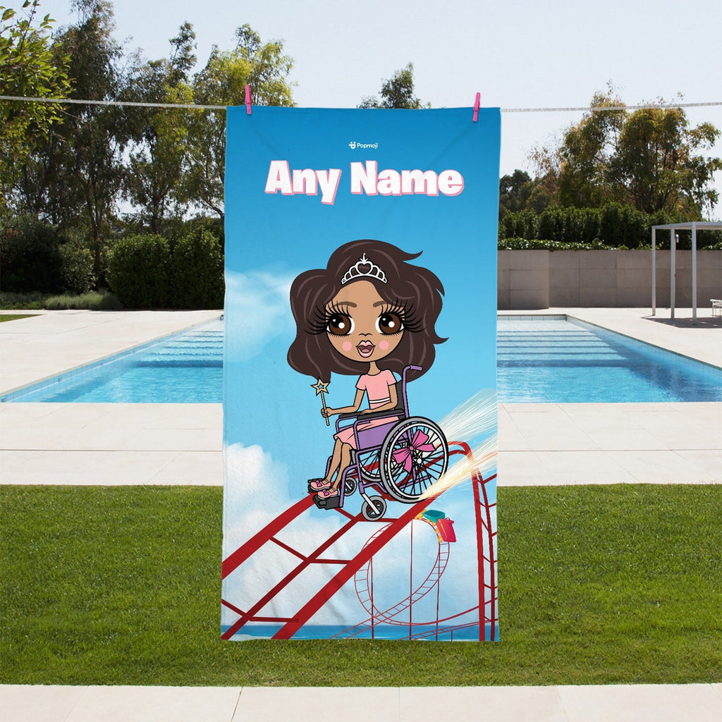 Girls Personalized Thrill Seeker Wheelchair Beach Towel