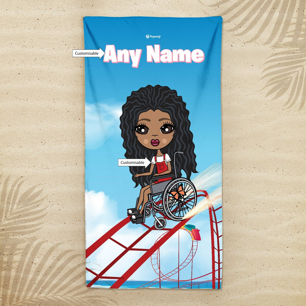 Girls Personalized Thrill Seeker Wheelchair Beach Towel