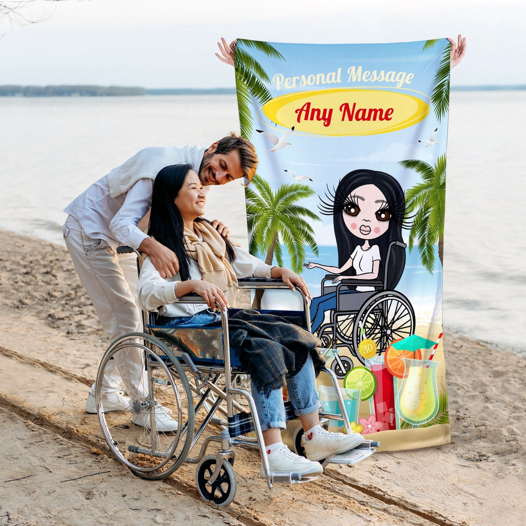 Womens Personalized Cocktails Wheelchair Beach Towel