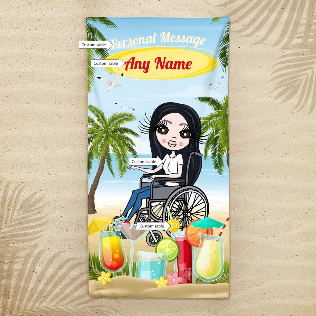 Womens Personalized Cocktails Wheelchair Beach Towel