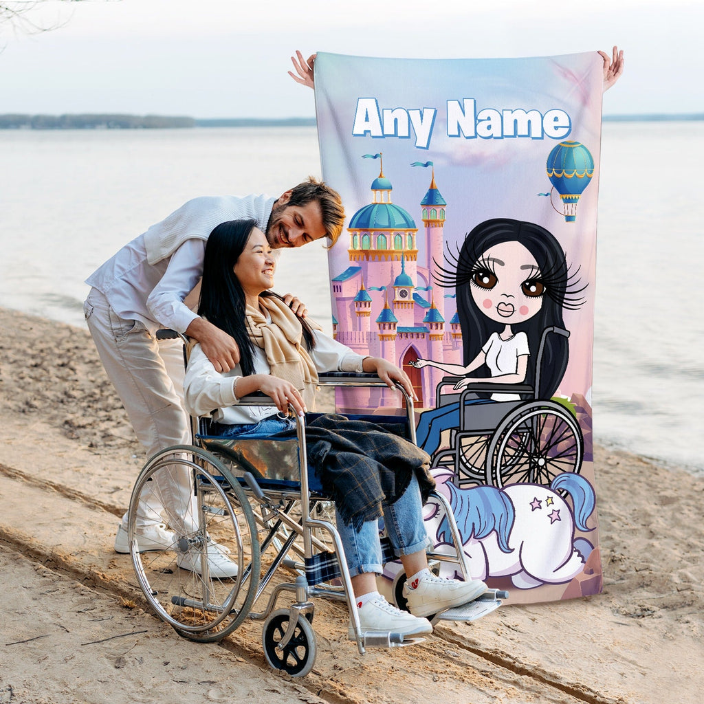 Womens Personalized Dreamland Wheelchair Beach Towel