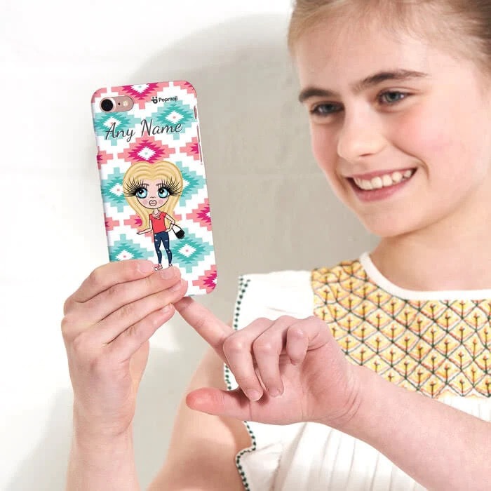 Girls Personalized Aztec Geo Phone Case