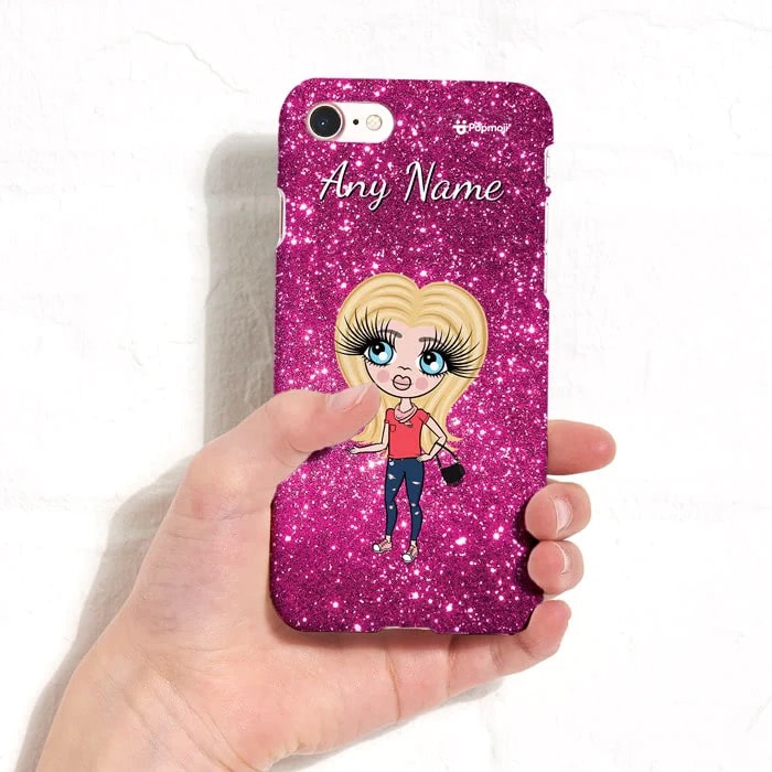 Girls Personalized Glitter Effect Phone Case