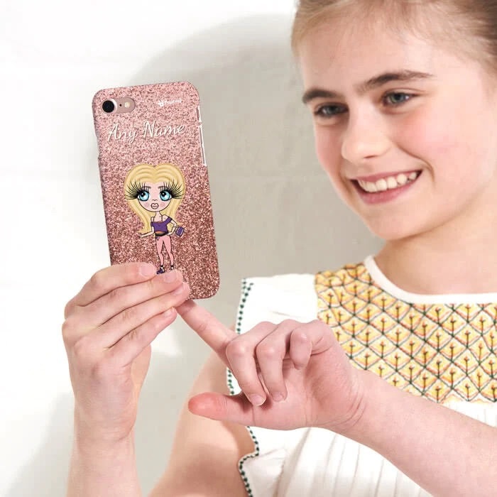Girls Personalized Glitter Effect Phone Case