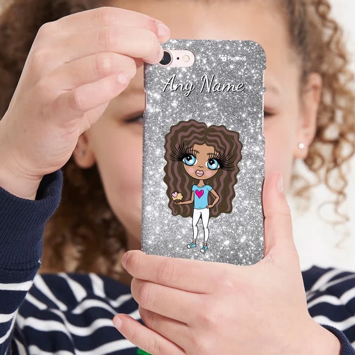 Girls Personalized Glitter Effect Phone Case