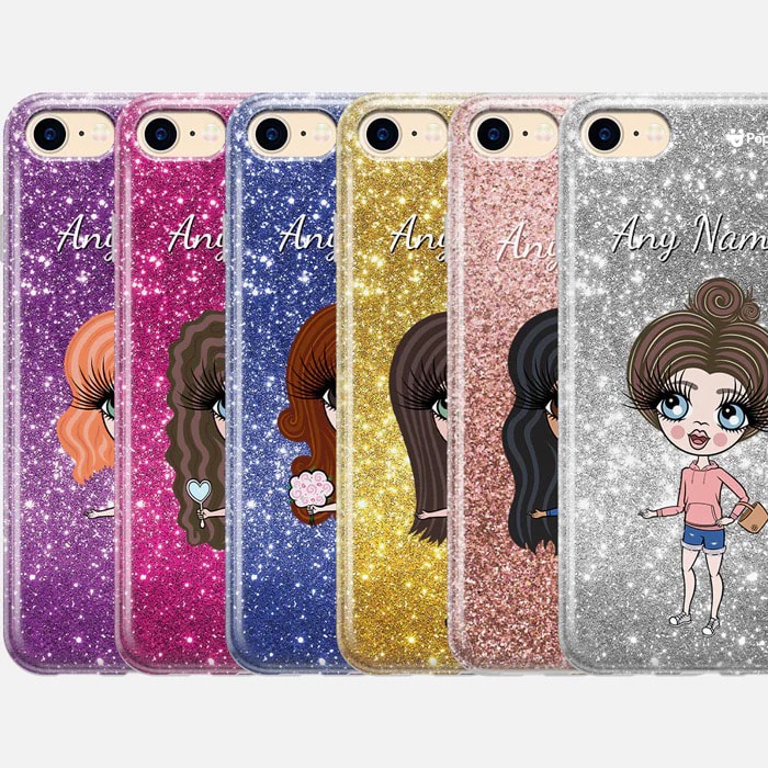Girls Personalized Glitter Effect Phone Case