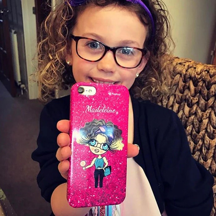 Girls Personalized Glitter Effect Phone Case