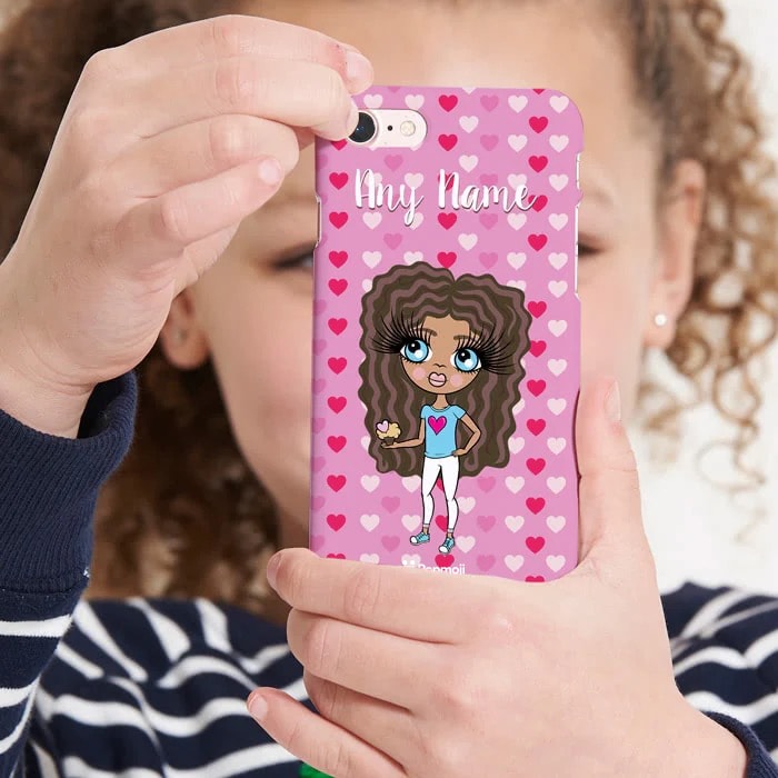 Girls Personalized Hearts Phone Case