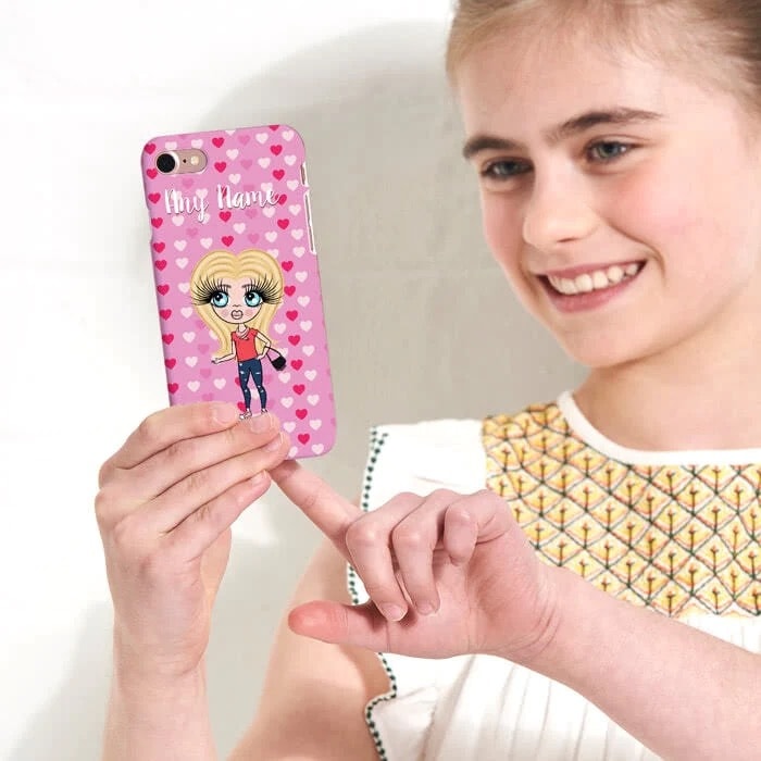 Girls Personalized Hearts Phone Case