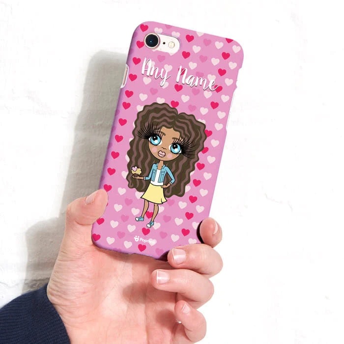 Girls Personalized Hearts Phone Case