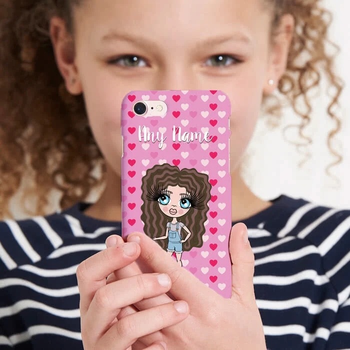 Girls Personalized Hearts Phone Case