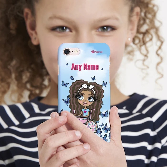 Girls Personalized Wheelchair Butterfly Phone Case