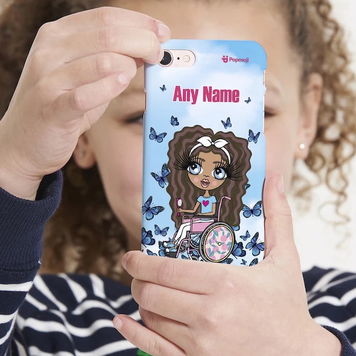 Girls Personalized Wheelchair Butterfly Phone Case