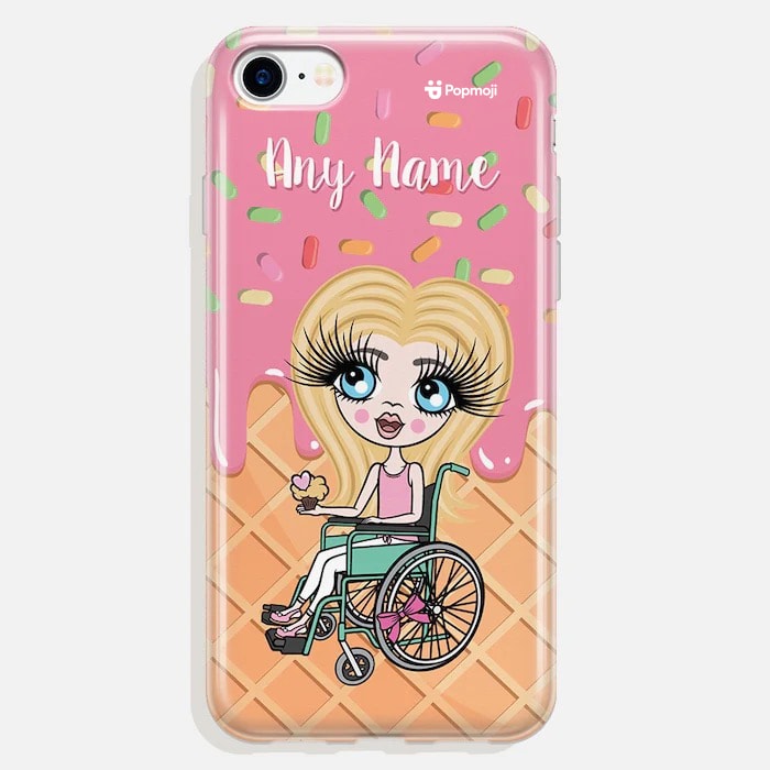 Girls Personalized Wheelchair Ice Lolly Phone Case