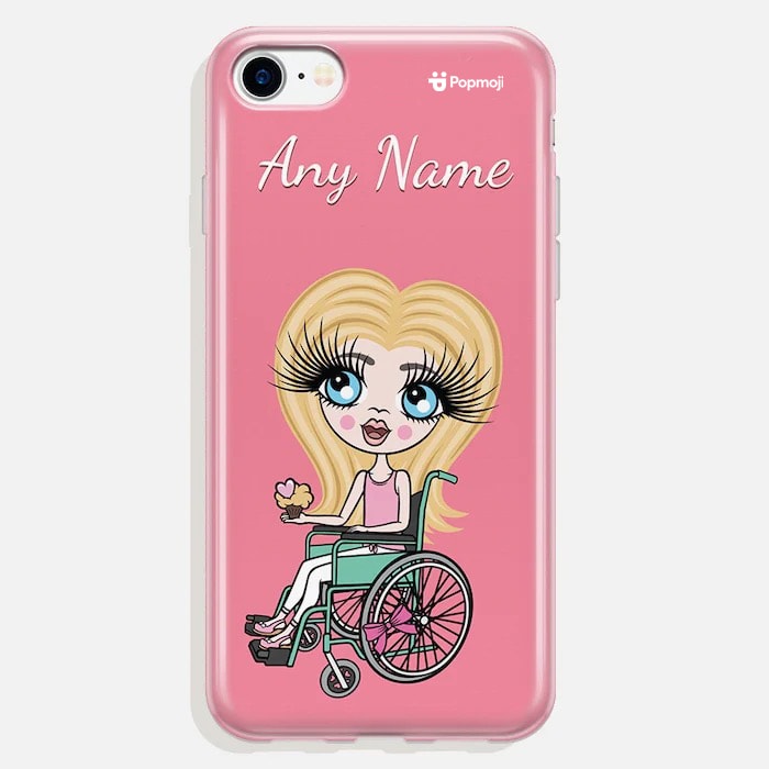 Girls Personalized Wheelchair Pink Phone Case