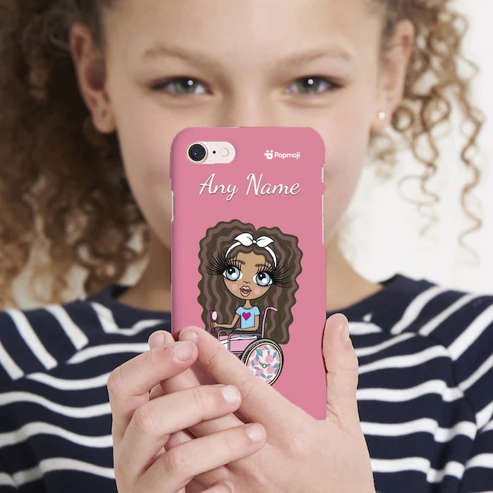 Girls Personalized Wheelchair Pink Phone Case