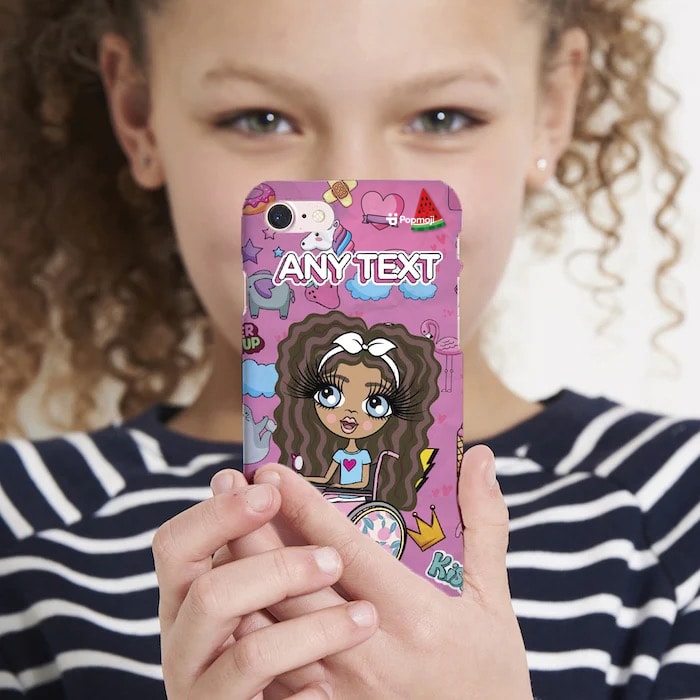 Girls Personalized Wheelchair Stickers Print Phone Case