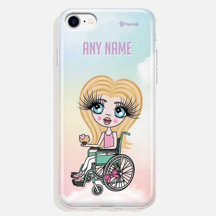 Girls Personalized Wheelchair Unicorn Colors Phone Case