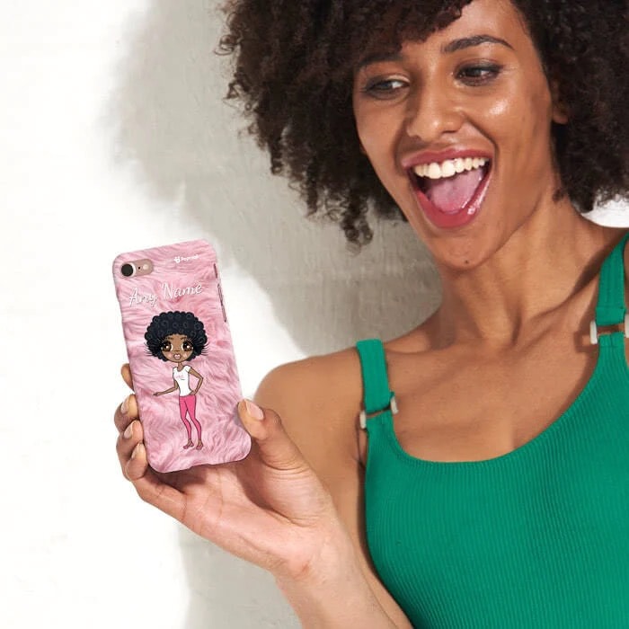 Womens Personalized Fur Effect Phone Case