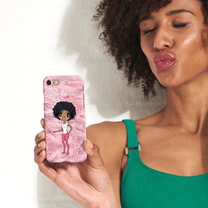Womens Personalized Fur Effect Phone Case