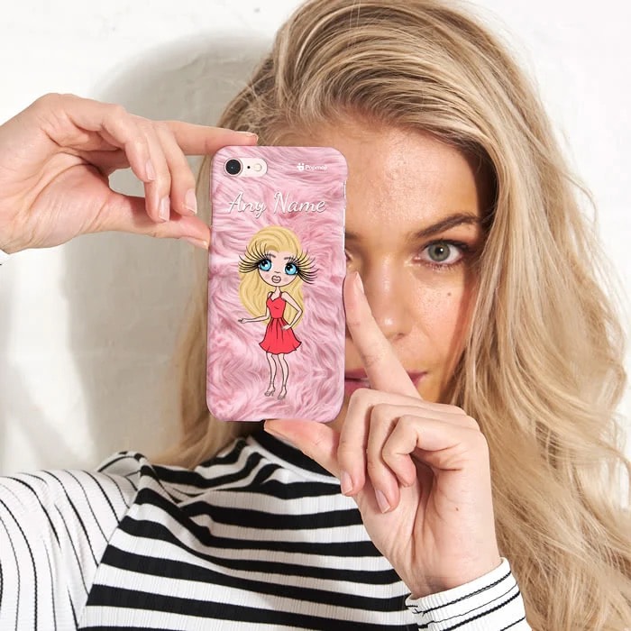 Womens Personalized Fur Effect Phone Case